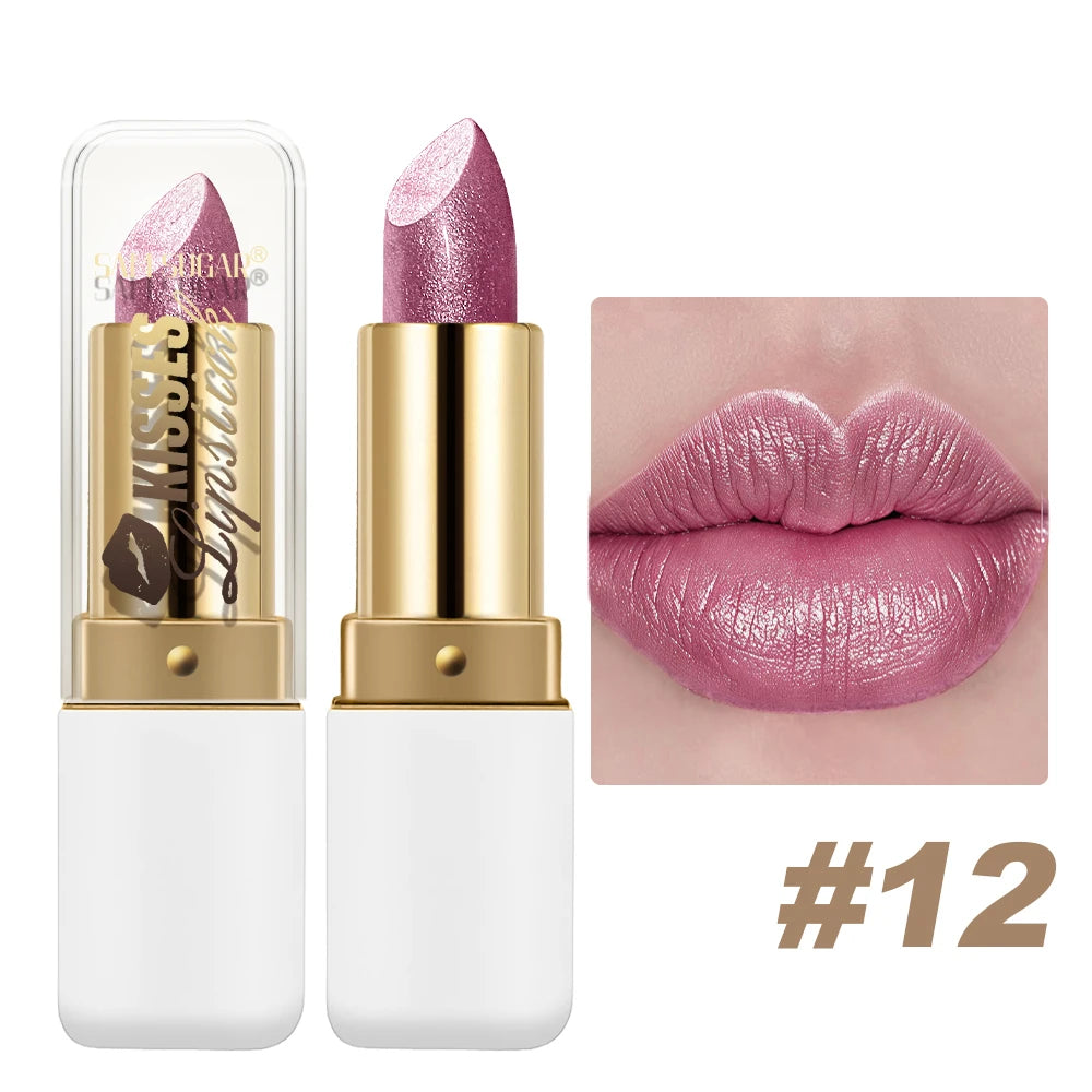 SAM SUGAR Metallic Pearlescent Lipstick – Matte Velvet Waterproof