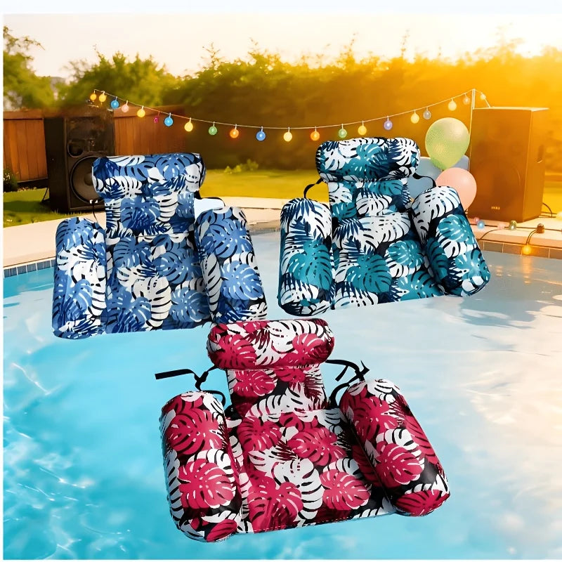 1PC Thickened Inflatable Pool Floating Bed, Unisex Lounger & Float Bar, PVC Oxford Cloth for Pool Lake Beach Backyard, Big Pool Oasis Select