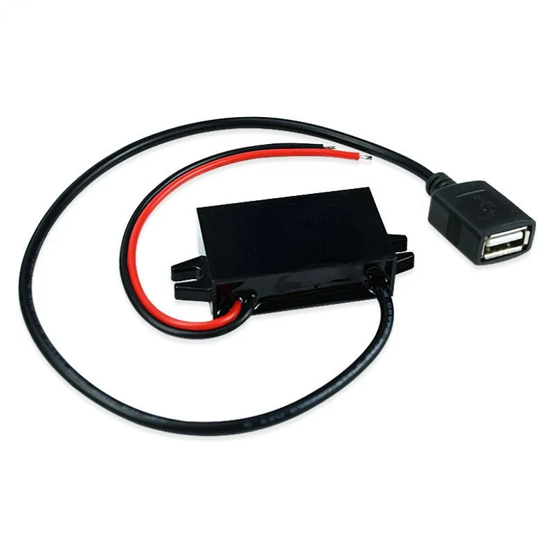12V 24V 36V 48V 60V 72V Buck to 5V 3A USB Step Down Power Converter Car Auto Phone Motorcycle Charger Adapter 11V-90V Oasis Select Single square Female 11V-90V 5V 3A