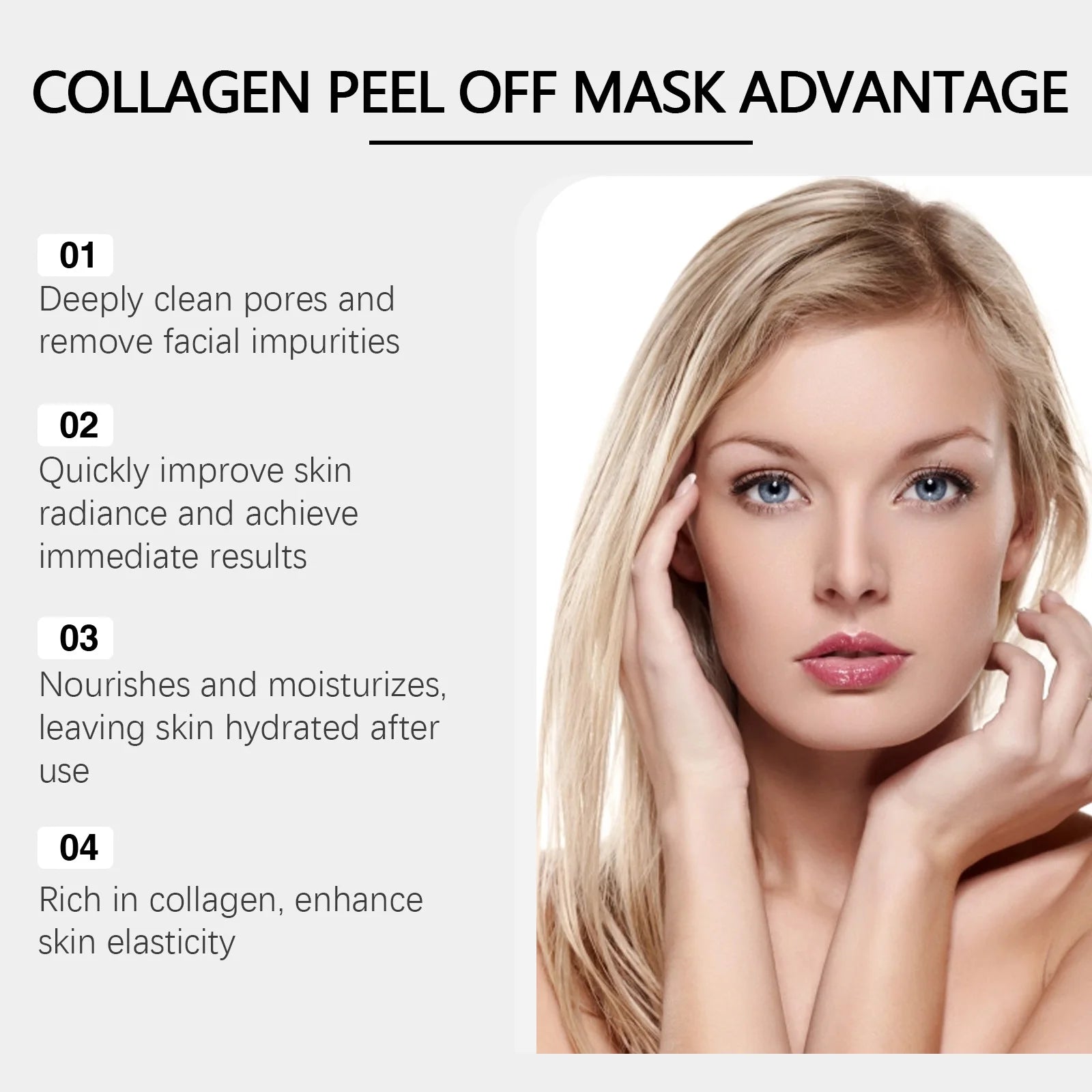 Hyaluronic Acid Facial Mask Moisturizer Skin Tightening Remover Blackheads Face Pore Cleaning Collagen Face Tear Peel off Masks Oasis Select