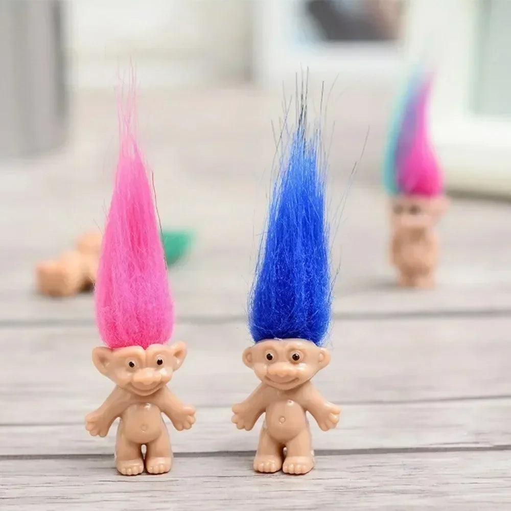 5/10Pcs Mini Troll Dolls Anime Action Figure Colorful Hair Family Members Models Collection Kid Toy for Home Decoration Gift Oasis Select