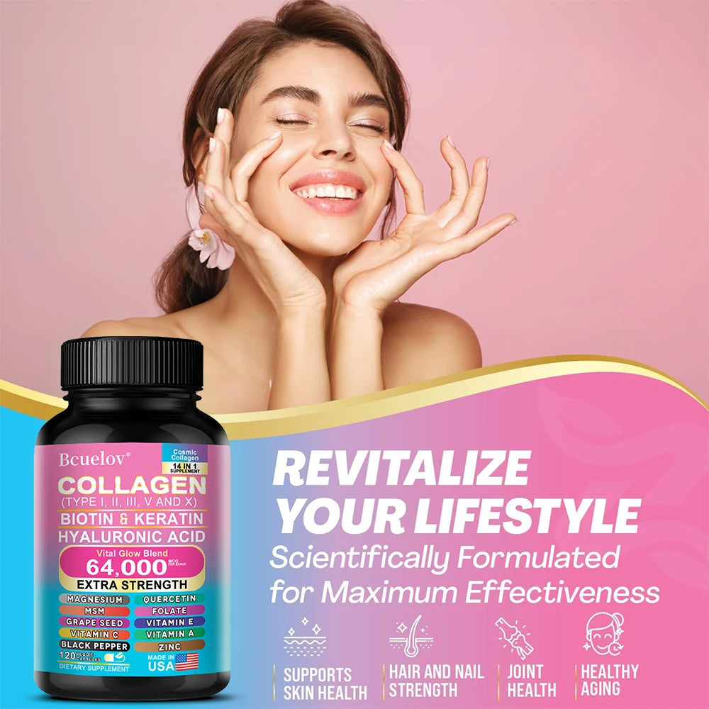 Collagen Peptide Supplement, Anti-Aging, Youthful Glow, Skin Elasticity, Strong Joints, Healthy Hair Growth, Healthy Nails Oasis Select