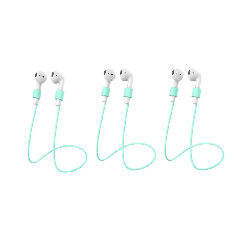 1/3pcs Silicone Strap Magnetic Anti-Lost Rope Bluetooth TWS Earphone Anti Lost Strap For Airpods 1/2/3 Gen Lenovo Earbuds Cord Oasis Select 3pcs Sky blue No Magnetic
