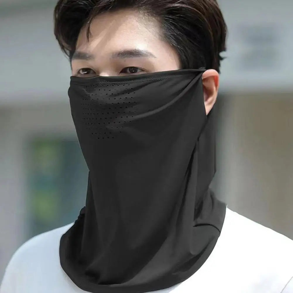 Unisex Face Scarf Breathable Ice Silk UV Sun Protection Mask Soft Adjustable Anti Ultraviolet Thin For Summer Outdoor Activities Oasis Select
