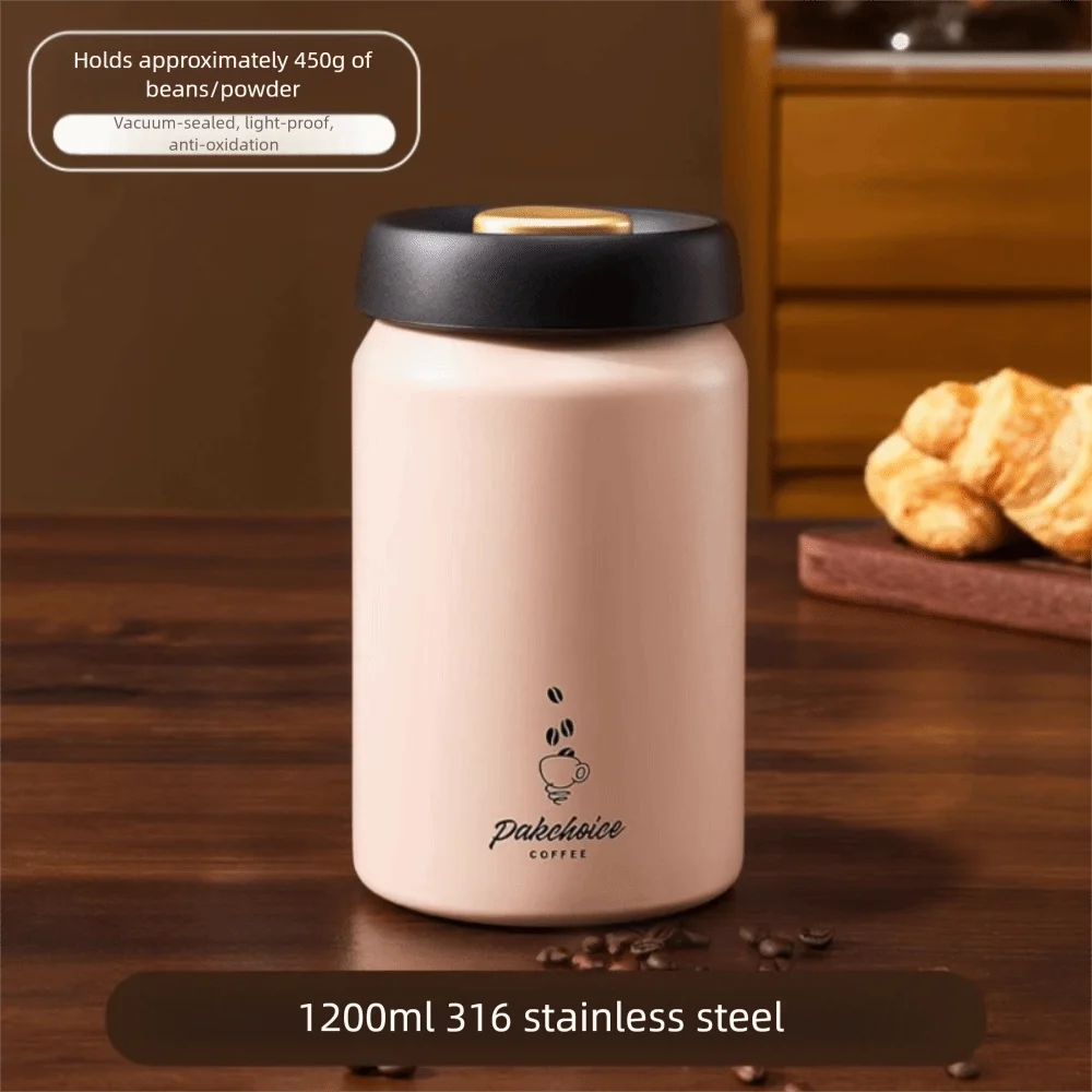 316 Stainless Steel Airtight Vacuum Coffee Storage Jar