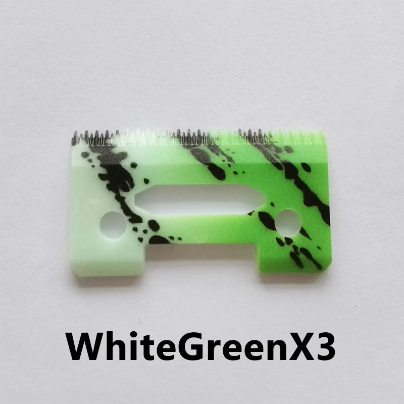 1/3/5Pcs Ceramic Clipper Blades Professional Head Replacement Barber Accessories Solid Color/Camouflage Color Ceramic Blade Oasis Select 110-WhiteGreenX3