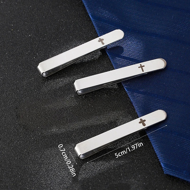 1pc Fashion Cross Classic Tie Clips Metal Necktie Pin For Men Formal Wedding Ceremony Male Women Ties Suit Accessories Oasis Select