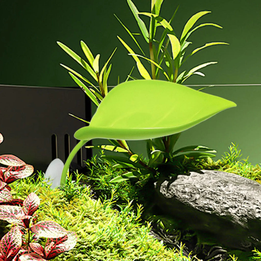Frog Habitat Leaf Suction Cup Tank Terrarium Realistic Leaf Reptile Basking Area Resting Terrace for Geckos Frog Tank Decor Oasis Select