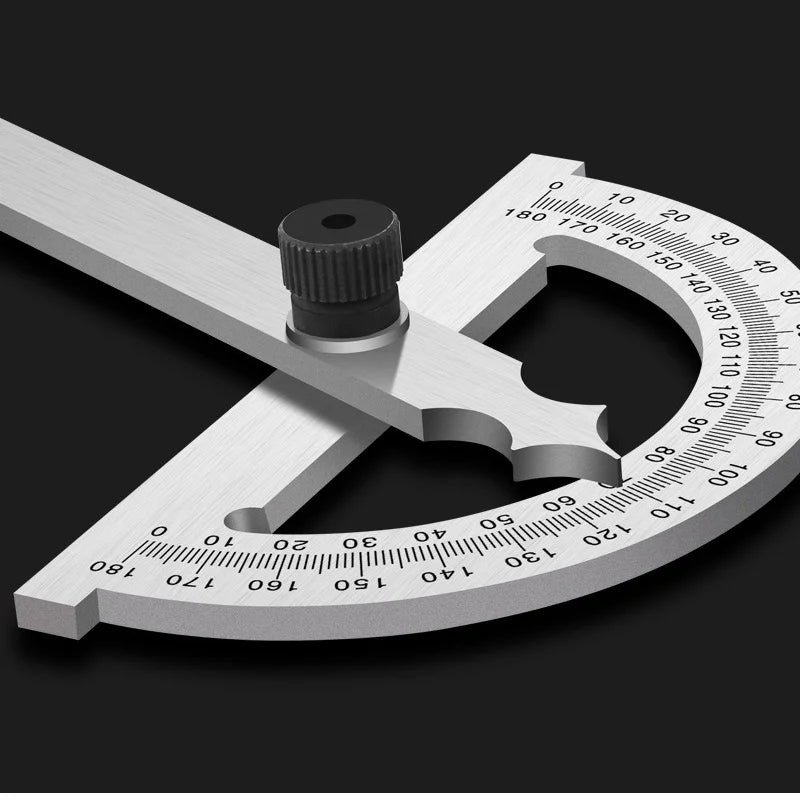 JUSTINLAU 1PC Angle Ruler Measuring Protractor Ruler Metal Detector 180 Stainless Steel Woodworking Wooden Measuring Tool Oasis Select