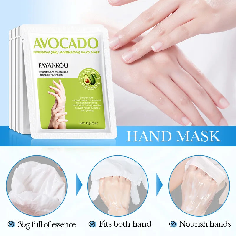 BIOAOUA Avocado Hand Mask 5 Pairs – Moisturizing & Nourishing Hand Mask Set Oasis Select