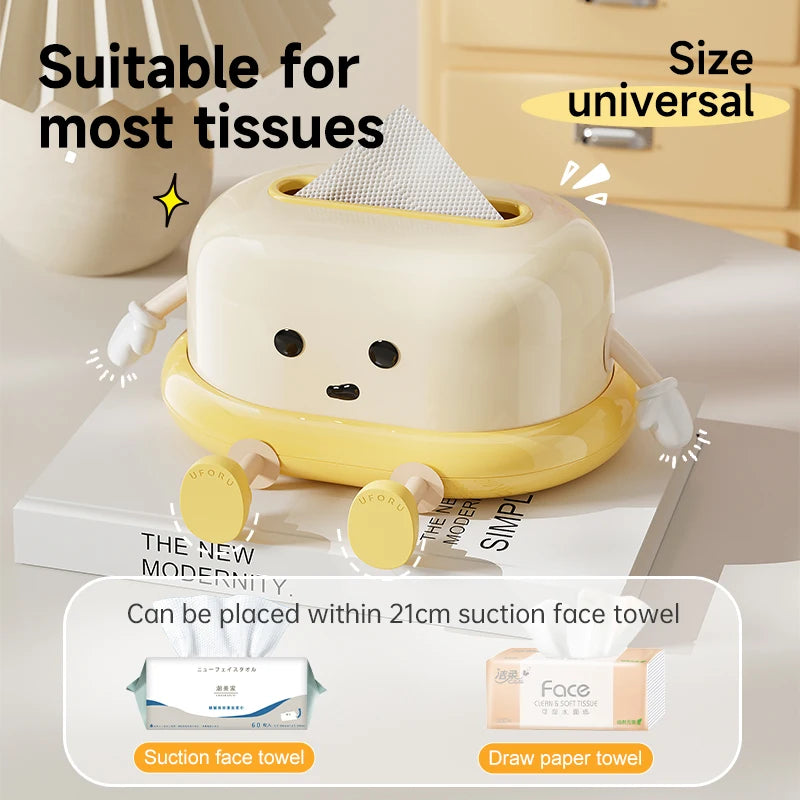 Creative Napkin Dispenser Tissue Case With Spring Structure Fashionable Napkin Dispenser Bathroom Paper Towel Stand Elegant Oasis Select