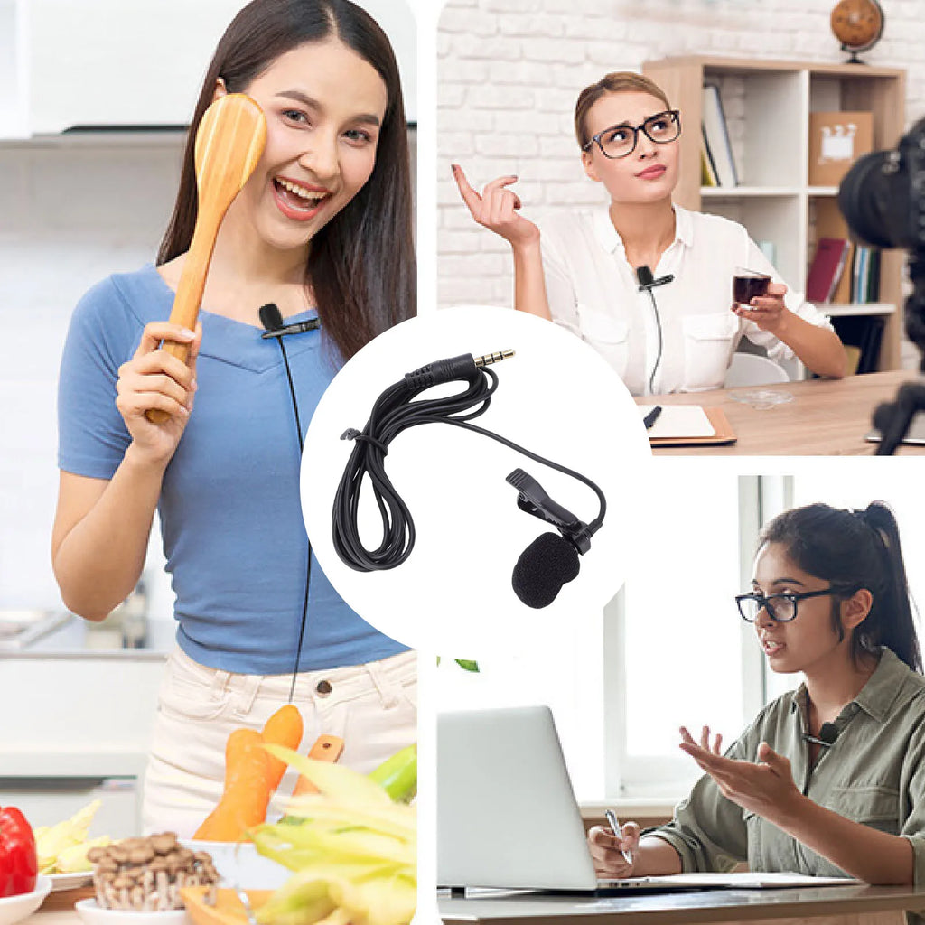 Lavalier Microphone with Clip Noise Reduction Unidirectional Wired Mic for Live Streaming Voice Recording Recording Microphone Oasis Select