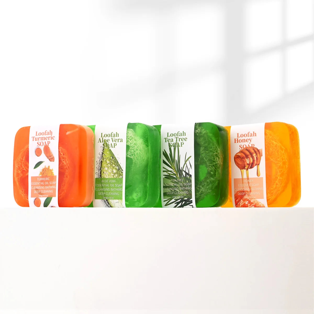 Natural Aloe Vera Luffa Soap – Lemon Brightening & Oil Control