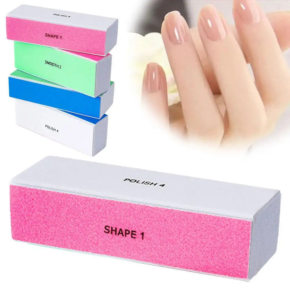 4 Way Nail Buffer Block, 4 in 1 Four Sides Nail Shine Buffers Blocks Files For Natural Acrylic Nails Smooth Buffing Block Polish Oasis Select