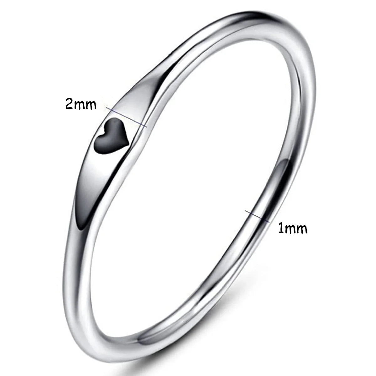 925 Sterling Silver Heart Carved Stackable Promise Ring | Sizes 6–10 Sterling Silver Ring Oasis Select