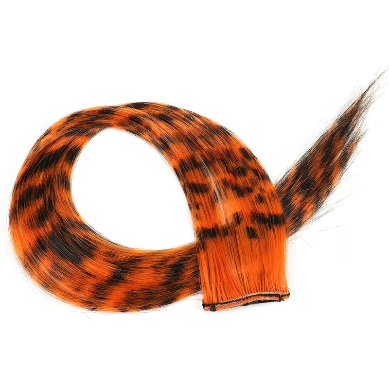 New Stripe Multi-color Leopard Printed Long Straight Wig Clip For Girls Highlights Wig Hairpieces Oasis Select A11