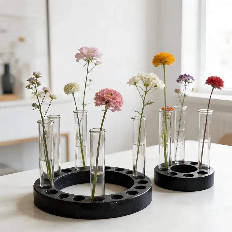 Flower Test Tube Holder Silicone Molds DIY Handmade Vase Tray Epoxy Resin Mould Candlestick Holder Plaster Cement Mold Oasis Select