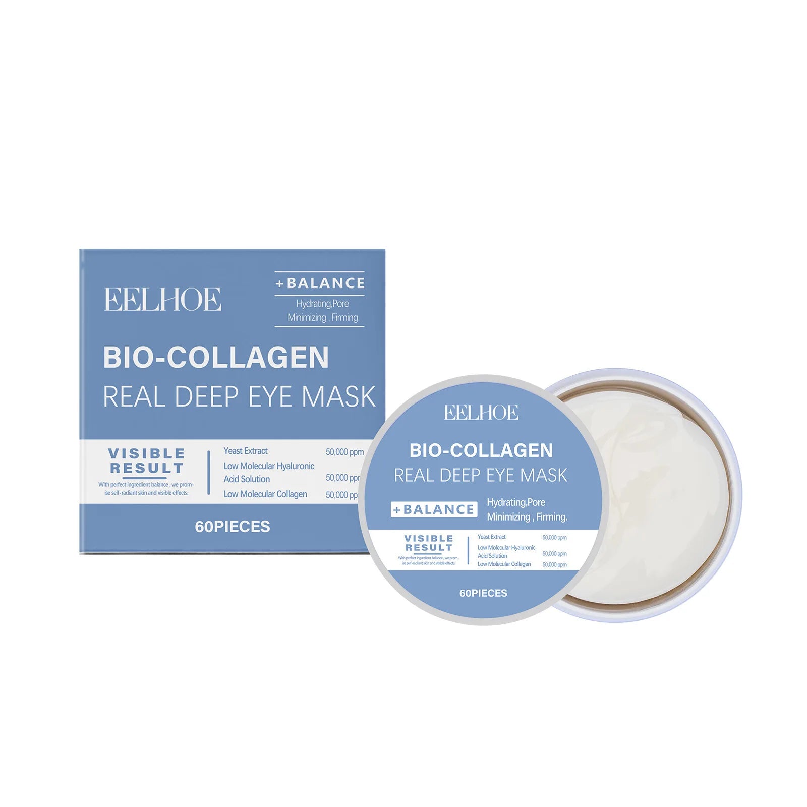 EELHOE Collagen Eye Mask Anti Dark Circles Removal Eyes Bags Moisturizing Firming Eye Patches Nicotinamide Eyes Care Mask 60PCS Oasis Select 60pcs