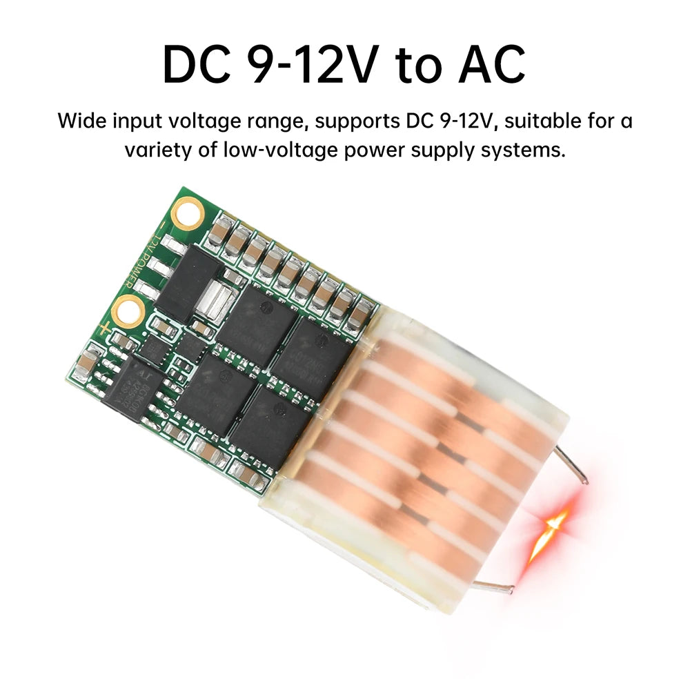 DC 9-12V to AC 20KV High Frequency AC Booster Coil High Voltage Ignition Module 12V Low Heat Arc for 10 Minutes 70W Oasis Select