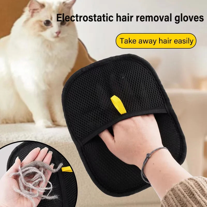 Pet Hair Removal Tool Reusable Static Removal Gloves, Double-Sided Grooming Gloves for Pets, Removes Pet Fur Hair for Carpets Oasis Select