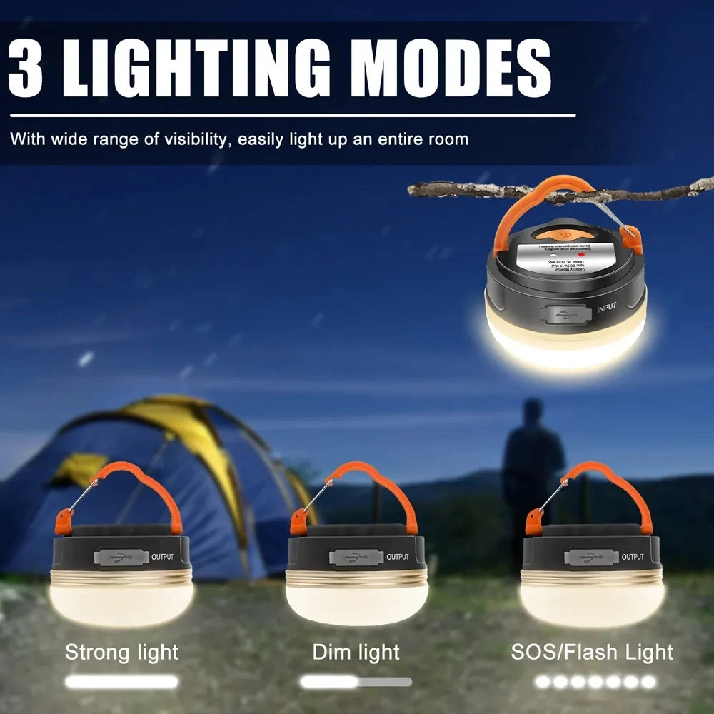 10W LED Portable Camping Light Built-in 1800mAh Battery USB Rechargeable Tent Lantern Outdoor Hiking Night Hanging Camping Lamp Oasis Select
