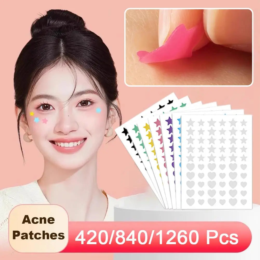 Colorful Star & Heart Acne Patches – 420 to 1260 Pcs Acne Patch Stickers Oasis Select