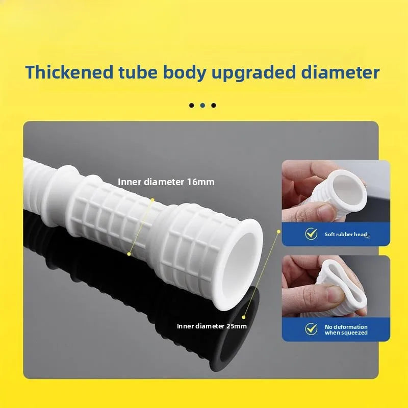 Universal Air Conditioning Drainage Hose Dehumidifier Drain Hose Lengthen 15-20 mm Cuttable Corrugated Drainpipe（White）