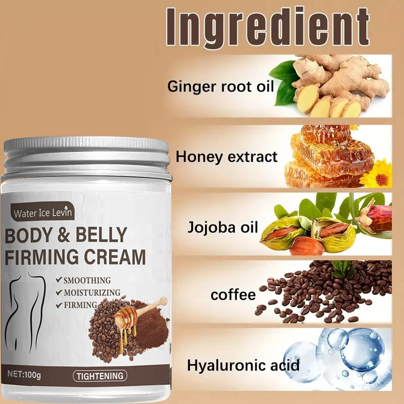 Caffeine Collagen Firming Cream - 100g, Contains Caffeine and Coconut Oil, Rich in Vitamin E, Fragrance-Free, Tightens and Lifts the Abdomen, Thighs, Buttocks, Arms, All Skin Types, Hypoallergenic, Whitening Effect Oasis Select