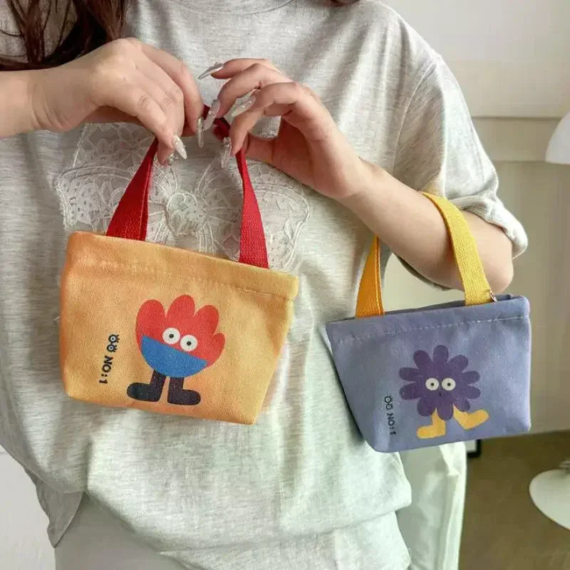 Canvas Bag Korean Style Small Bags Women's Handbag Mini Hand Snack Bag Lunch Bag Oasis Select