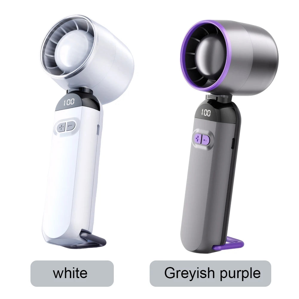 Handheld Turbo Fan USB Rechargeable Folding Fan | LED Display