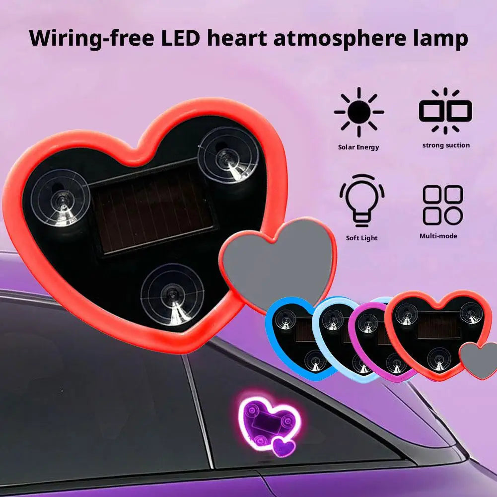 Solar Heart Neon LED Car Interior Light – 5 Modes | Dashboard Car Atmosphere Light Oasis Select