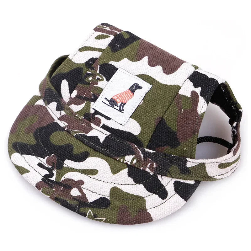 Dog Baseball Cap Hat with Neck Strap Adjustable Comfortable Ear Holes for Small Medium Large Dogs in Ourdoor Sun Protection Oasis Select Camouflage M