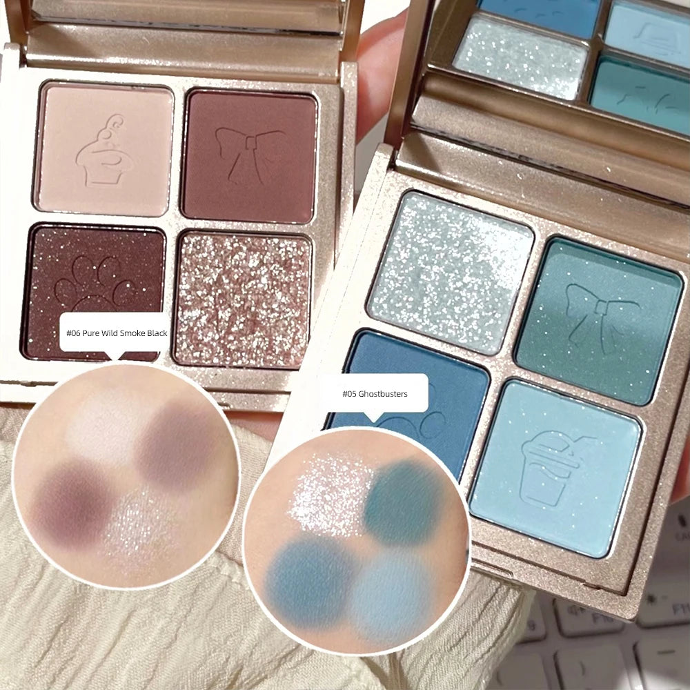 Art Value 4-Color Glitter & Nude Eyeshadow Palette | Long Lasting