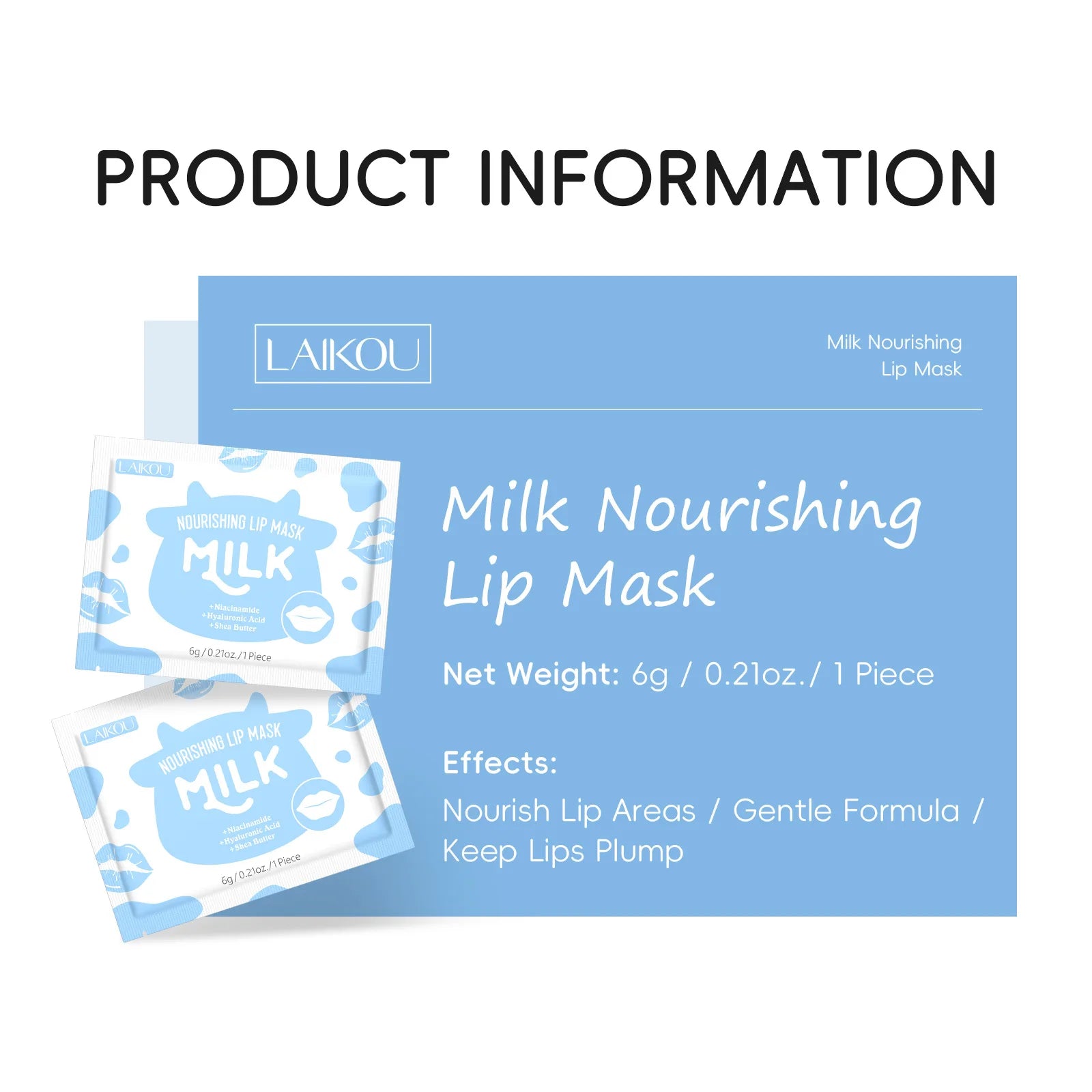 Laikou Milk Lip Mask Hydrating Repair Remove Lines Blemishes Lighten Lip Line Collagen Gel Lips Pad Patches Skin Care Product Oasis Select