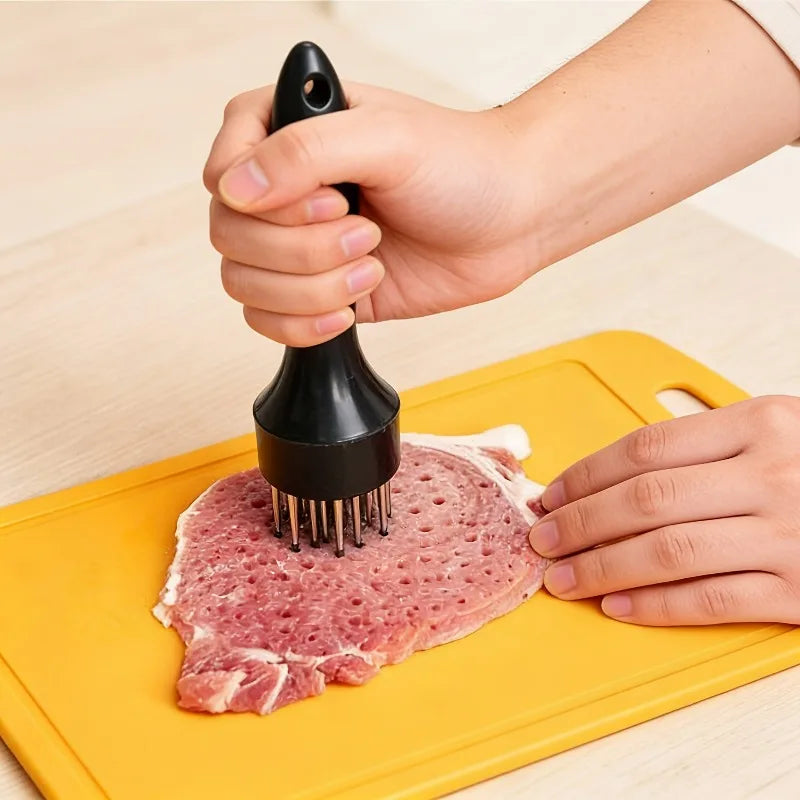 304 Stainless Steel Meat Tenderizer, Professional Multi-Needle Meat Pounder Tool for Steak Chicken Pork, BBQ Tenderizing Mallet Oasis Select black