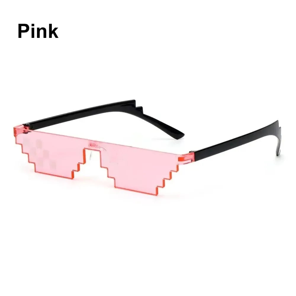 1/2/3pcs Mosaic Funny Party Glasses Festival Party Photo Props Anime Pixel Glasses Pixelated-Meme Decor Favor Funny Creative Oasis Select 1pcs Pink