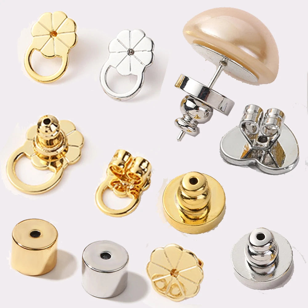 10pcs 18K Gold Earring Lifter Backs Replacements Hypoallergenic Secure Ear Locking for Studs Posts Heavy Droopy Jewelry Making Oasis Select