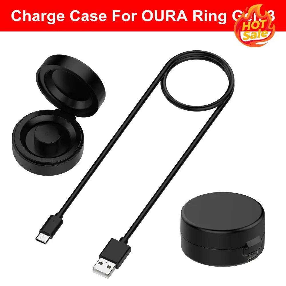 Travel Charger Dock Portable Safe Charging Dock with USB-C Cable Compatible for Oura Ring Gen3 Oasis Select