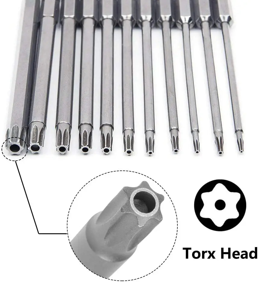 SLADE 11-Pc S2 Torx Bit Set T6–T40 Magnetic 75–100mm Torx Screwdriver Bit Set Oasis Select