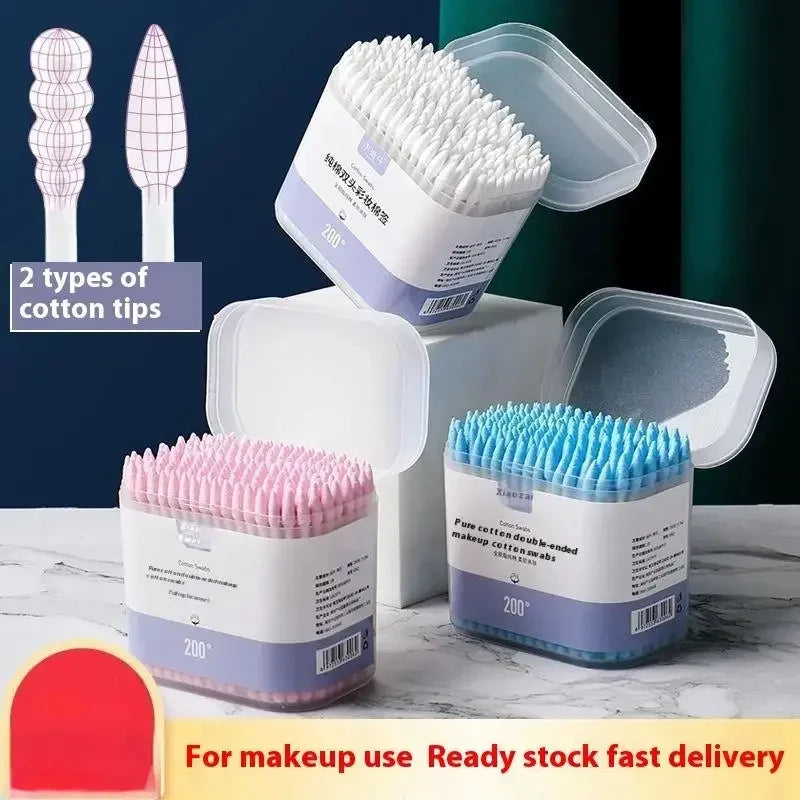100/200Pcs Double Head Multi-purpose Fluorescent Agent Free Cleaning Tampons Cotton Buds Baby Nursing Supplies Baby Cotton Swab Oasis Select