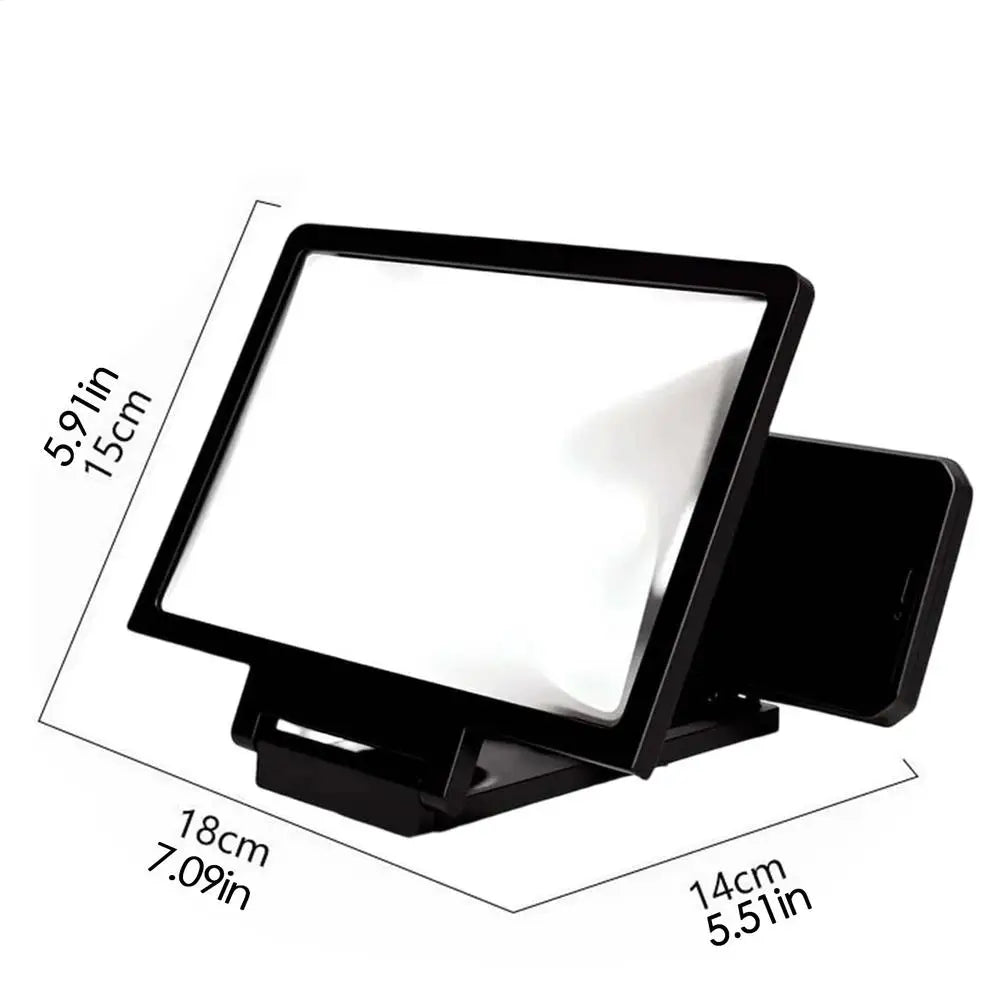 Screen Magnifier for Phone Foldable Magnifying Enlarger Tool Portable Phone Screen Magnifier for Daily Reading Learning Movie Oasis Select Black