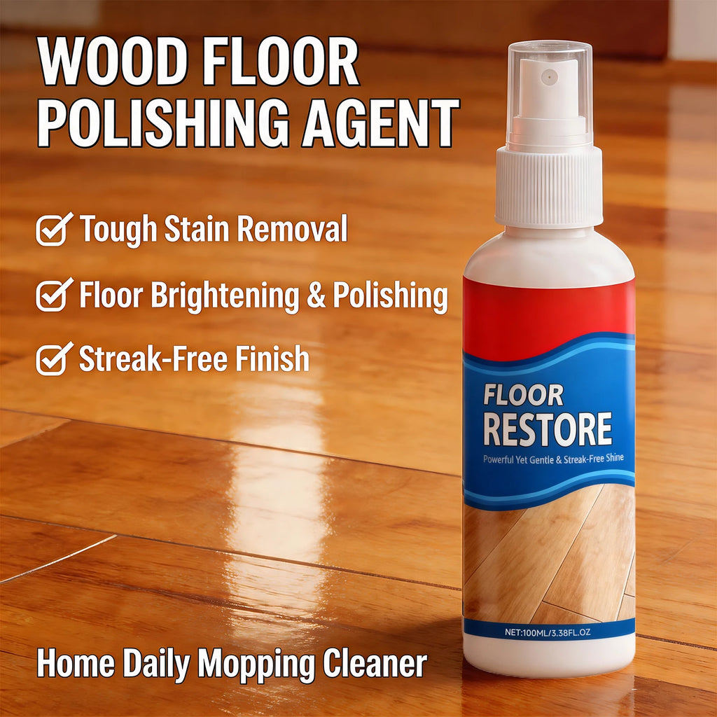 Wood Floor Polish Cleaner Removes Dirt Stain and Grime Restores Shine Brightening Floor Restore Spray Daily Home Cleaning Tool Oasis Select