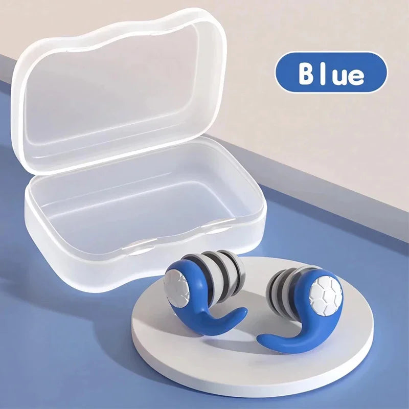 1 Pair Soft Silicone Earplugs - Noise Canceling, Waterproof, Comfortable Fit, for Sleep, Swimming, Creating a Silent Environment Oasis Select Blue
