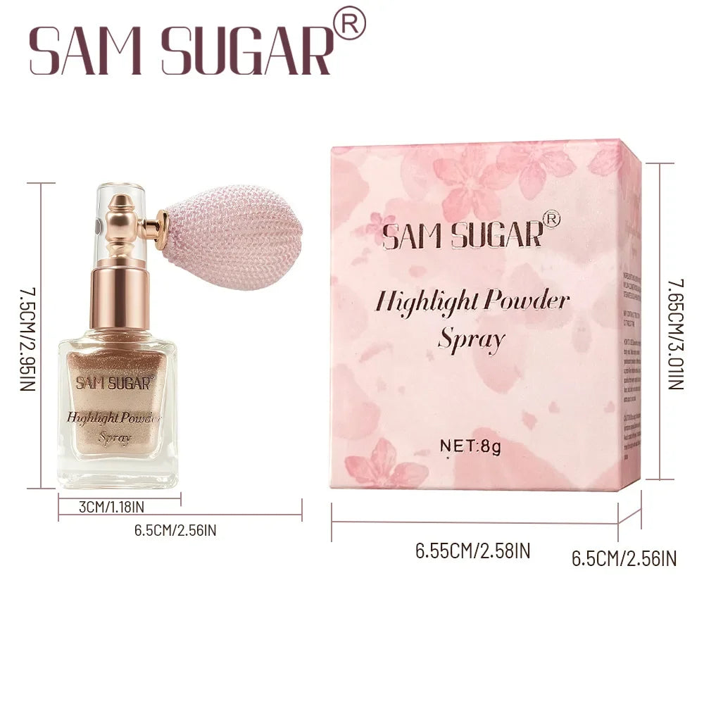 SAM SUGAR Fine Glitter Highlighter Spray – Face & Body Shimmer