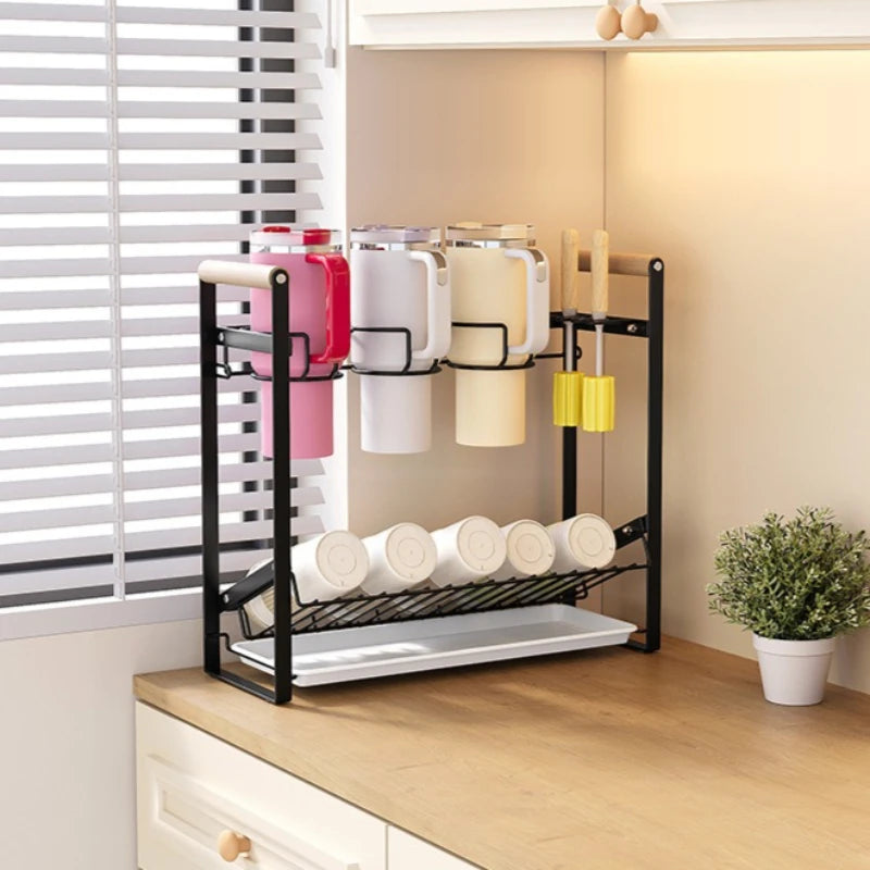 Bingba Cup Storage Rack Large Capacity Stanley Cup Rack Multifunctional Thermal Insulation Kettle Cold Water Cup Drain Rack Oasis Select