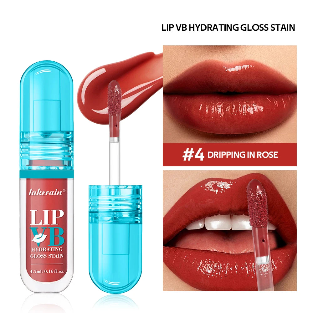 Lip Stain Vb Hydrating Gloss Stain 12Hr Long-Lasting Hydrating Hydra Honey Instant Glossy Wetness Moisturize Nourish Lips Makeup Oasis Select 4Dripping In Rose