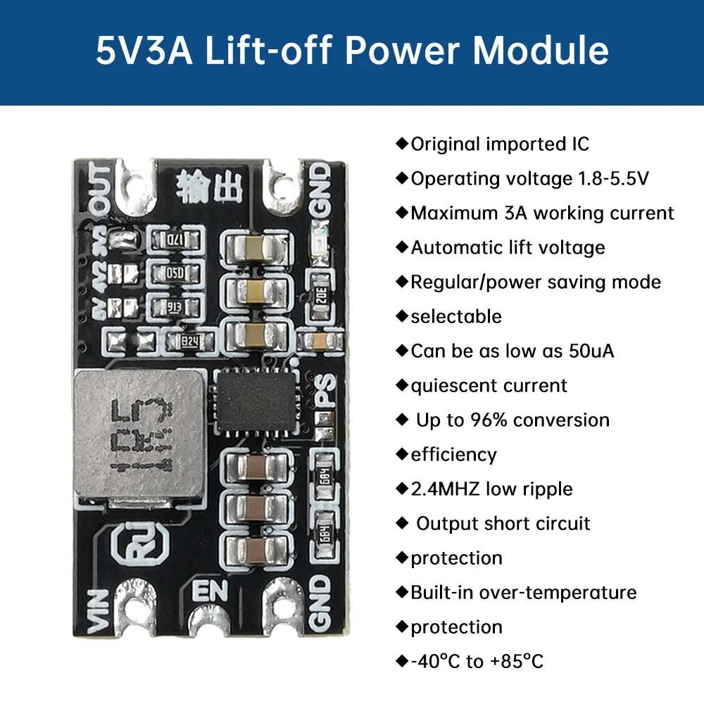 DC-DC Boost Buck Module 1.8-5.5V to 3.3V 4.2V 5V 3A Adjustable Output Low Ripple Step Up Step Down Constant Voltage Module Oasis Select