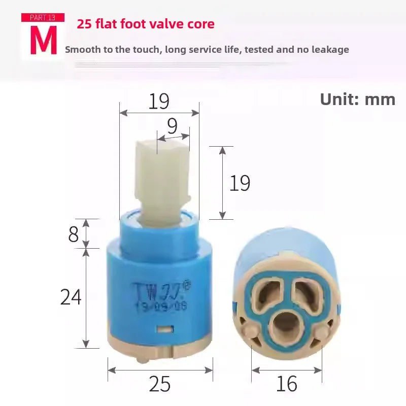 Faucets Mixing Spool Valve 25 MM/35 MM/40 MM Cartridge Ceramic Mixer Tap Kitchen Bath Basin Shower Taps Accessories Oasis Select M-JJ25MM