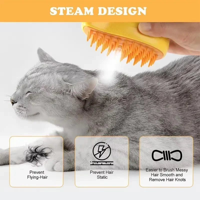 Cat Steam Brush Steamy Dog Brush 3 in 1 Electric Spray Cat Hair Brushes for Massage Pet Grooming Comb Hair Removal Combs Oasis Select