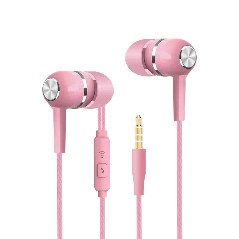 1/2/4pcs Mobile Wired Headphones Sport Earphone In Ear 3.5 Sport Earbuds Headset Mic Music Earphones for Phones Oasis Select Pink